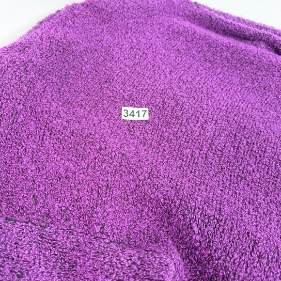 VTG Sideffects Sweater Womens Medium Purple Acrylic Duster Open Cardigan Pockets - Picture 5 of 7